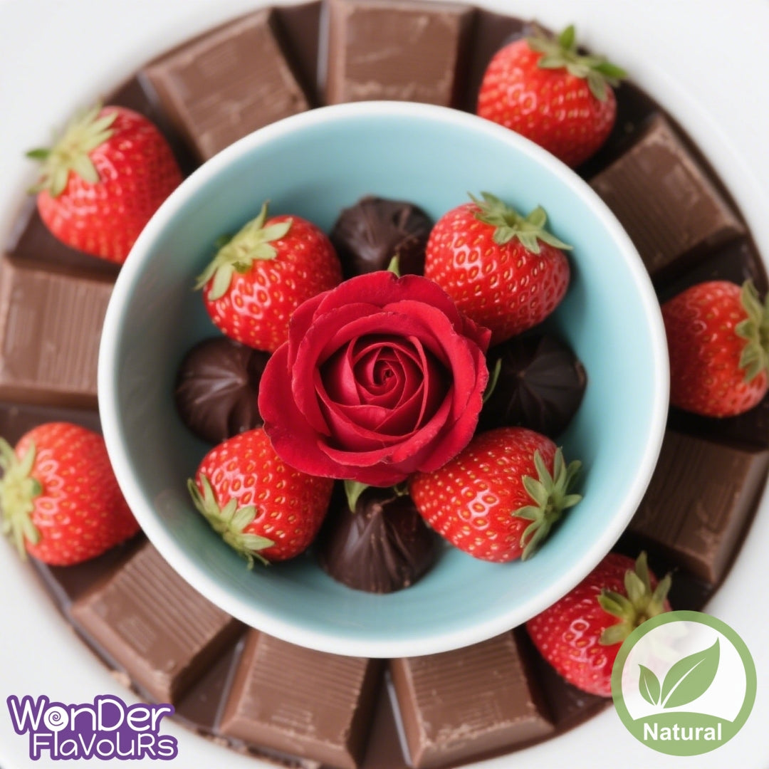 Natural Milk Chocolate Strawberry Rose Flavour: Liquid Concentrate for Food & Beverage Producers
